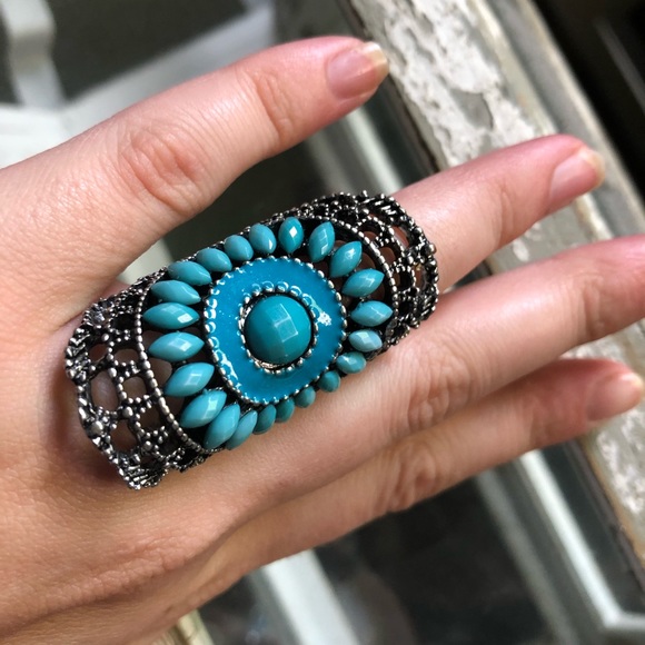 Large turquoise & silver ring💫 - Picture 3 of 6